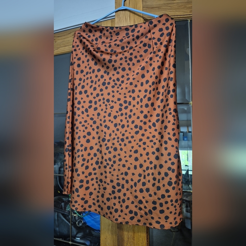 Women’s Brown Leopard Print Midi Skirt